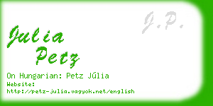 julia petz business card
